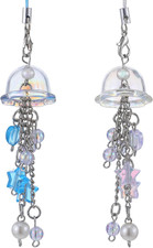 2 PCS Jellyfish Phone Charm Blue Pink Phone Keychain Cute Y2K Cell Phones