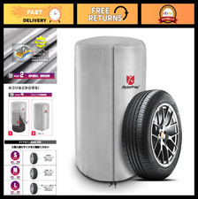 Waterproof Tire Cover for Outdoor Storage, 420D with 4 Felt Pads, Fits 15-18" Ti