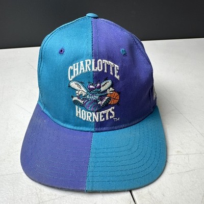 Vintage Charlotte Hornets Pinwheel Starter Snapback Hat Cap 90s
