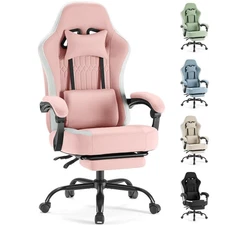 Computer Gaming Chair - High Back Ergonomic Desk Chair with Footrest and Lumb...