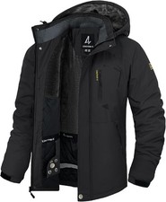 Men's Waterproof Winter Jacket Warm Winter Coats Outdoor Ski Snow Hooded Jackets