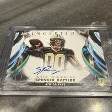 2024 Topps Inception - Rookie Autograph Spencer Rattler #RAV-SR On Card Saints. rookie card picture