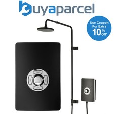 Image of Triton UniQ Aspirante Matte Black Finish Electric Shower 9.5kW Rainshower Head