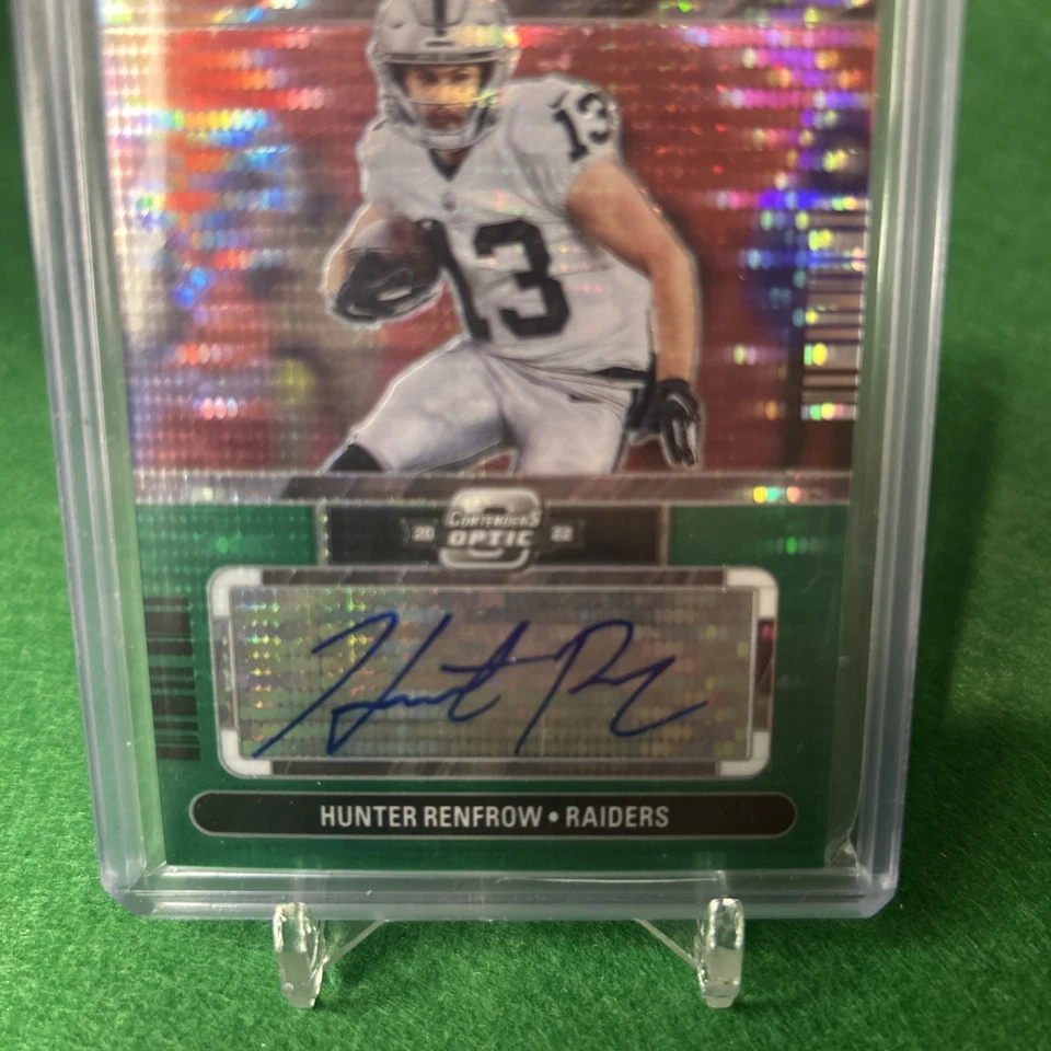 2022 Panini Contenders Optic- Hunter renfrow green pulsar  autograph /25 - Image 4 of 4