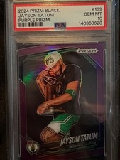2024 Panini Black Jayson Tatum Purple Prizm Trophy /10 POP 2