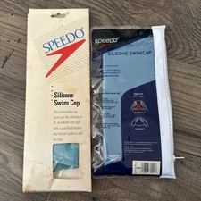 2-Speedo Swim Cap Blue Adult Unisex 100  Silicone Competition Swimming