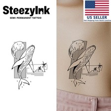 SteezyInk temporary tattoo Whale's Dream last upto 2 weeks 4 x 7 inch