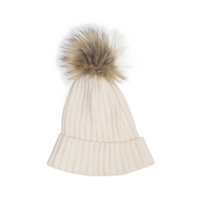 Bommelmütze, Größe: ONE SIZE, Beige, Damen #lcS