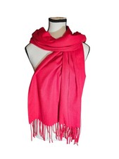 Halara Red Knit Fringe Casual Scarf  27X74