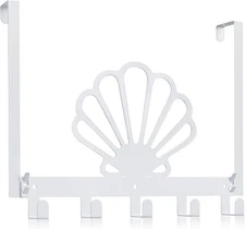 Seashell Over The Door Hooks Nautical Coastal 14.5 x 10.5 inch, Black 