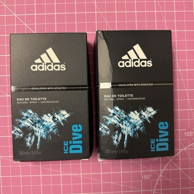 Lot of 2 adidas Ice Dive Eau de Toilette Spray 100 ml 3.4 fl oz Men's Fragrance