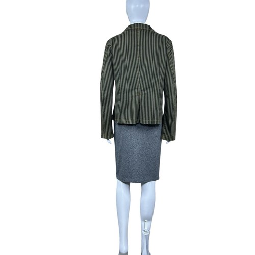 Vintage Serious Clothing Stripe Blazer LARGE Pinstripe Jacket Punk Goth Y2K - Picture 12 of 19