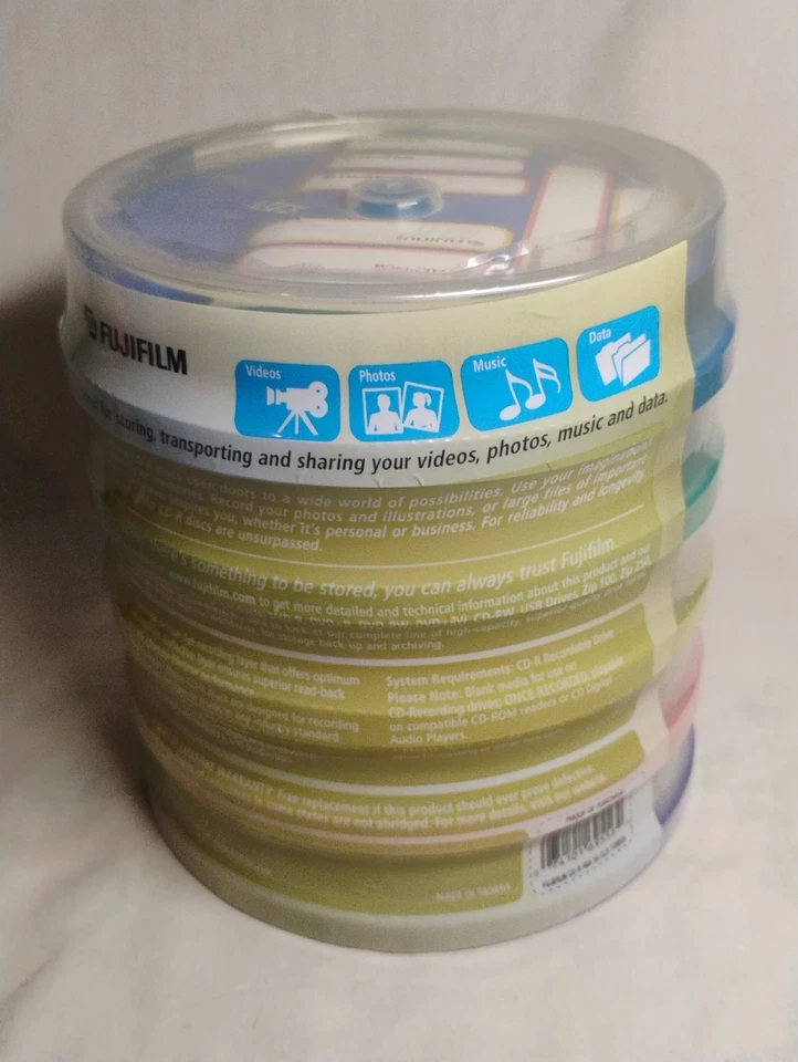 FujiFilm CD-R 50 Pack COLOR  – 700MB 80min 48x – Unopened Spindle Tower DISC🗼 - Image 3 of 4