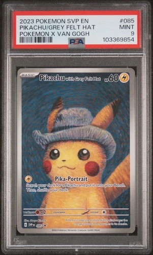 2023 POKEMON SVP EN-SV BLACK STAR PROMO #085 PIKACHU WITH GREY FELT HAT PSA 9
