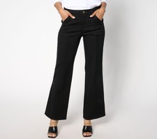 Belle by Kim Gravel Tall TripleLuxe Twill Seamed Trouser Jean Black 2 New