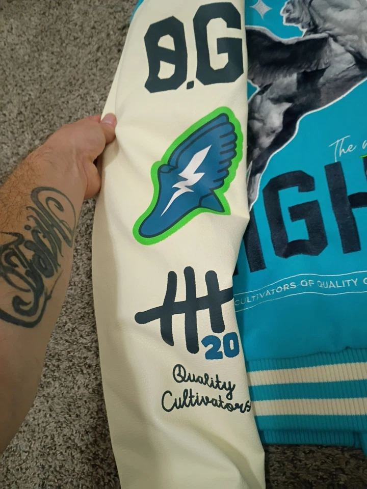 Chaqueta de camarilla azul/blanco Letterman de alta calidad Cultivators Undrtd nueva Foto 4 de 4