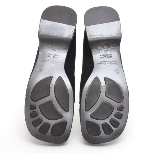 Womens Goffredo Fantini Star Flats Loafers 40 / 9.5 Black Leather Slip Shoes New - Picture 6 of 8