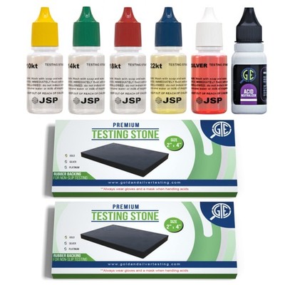 Gold Silver Jewelry Tester Appraisal Kit 10K 14K 18K 22K 24K Test Precious Me...