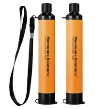 Personal Water Filter Straw,2xWater Pouch,Portable Filtration Emergency Survival