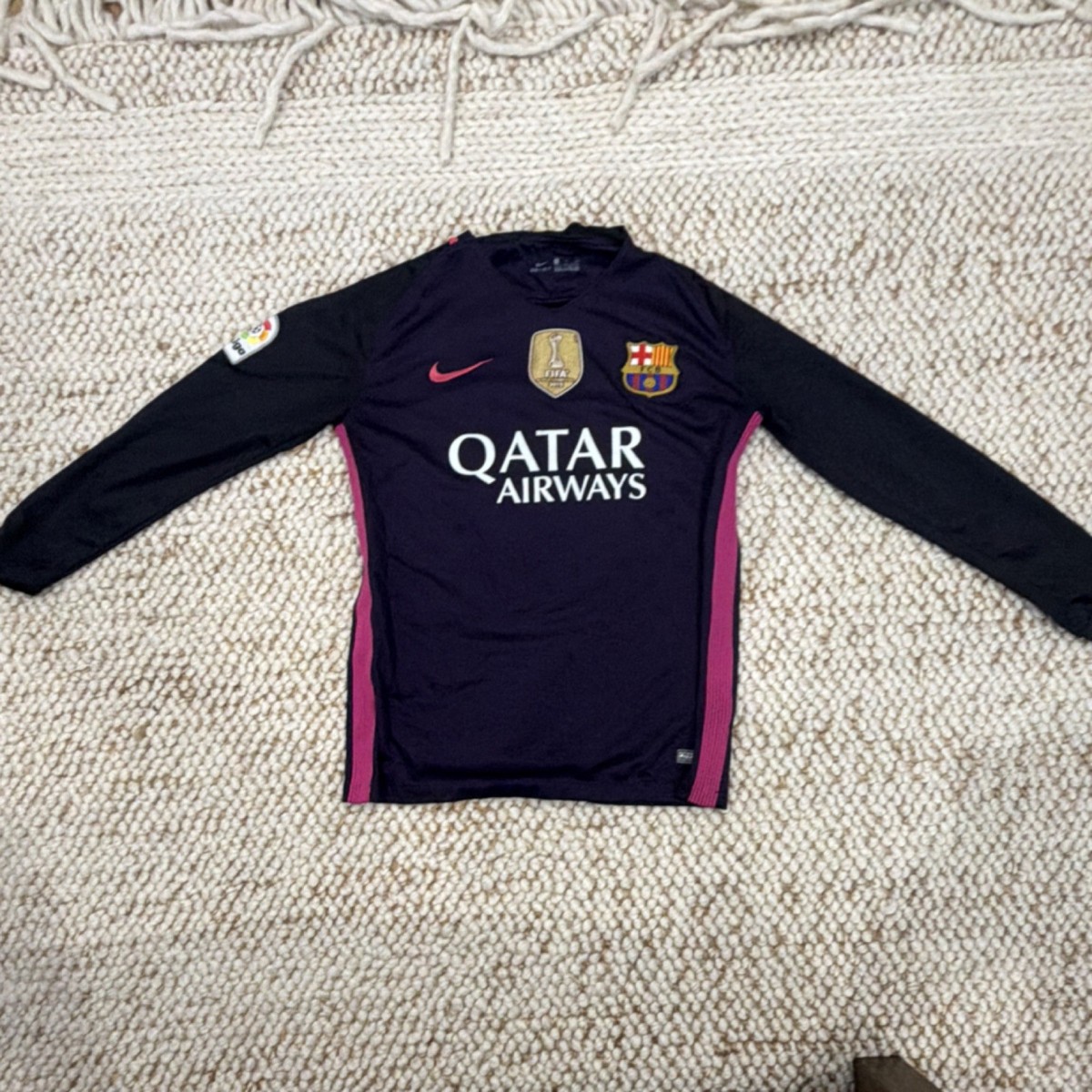 Nike FC Barcelona Neymar Jr #11 Long Sleeve Soccer Jersey Purple