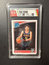 2018 Optic Rated Rookie TRAE YOUNG RC Rookie Basketball Card HGA 9 MINT. rookie card picture