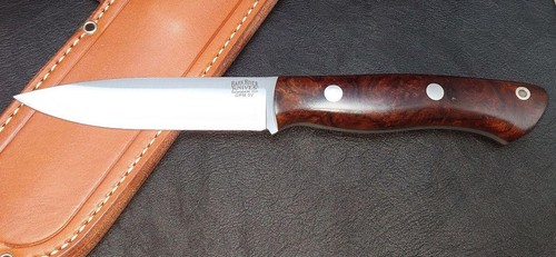 Bark River Aurora CPM 3V Desert Iron Wood Burl #3 B/Liner Fixed Knife Near Mint - Picture 2 of 24