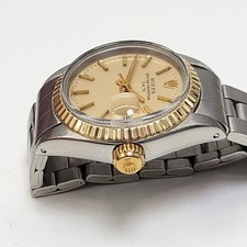 W/Papers 1975 Rolex Ladies Date 26 mm Two Tone Oyster Champagne Watch 6917 8