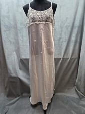 Vintage 90s Y2K Intimo Amore Fairy Coquette Satin Beaded Lace Lingerie Slip L
