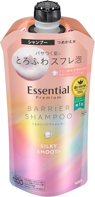 Kao Essential Premium Moisture Barrier Shampoo Silky & Smooth Refill 340ml