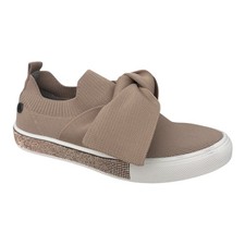 Bernie Mev Spark Sereit Women s Blush Knit Bow Slip On Comfort Shoes EU 38 - NWB