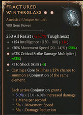 🔥Diablo 4 [FRACTURED WINTERGLASS] 2GA Unique Amulet Max Roll 🔥