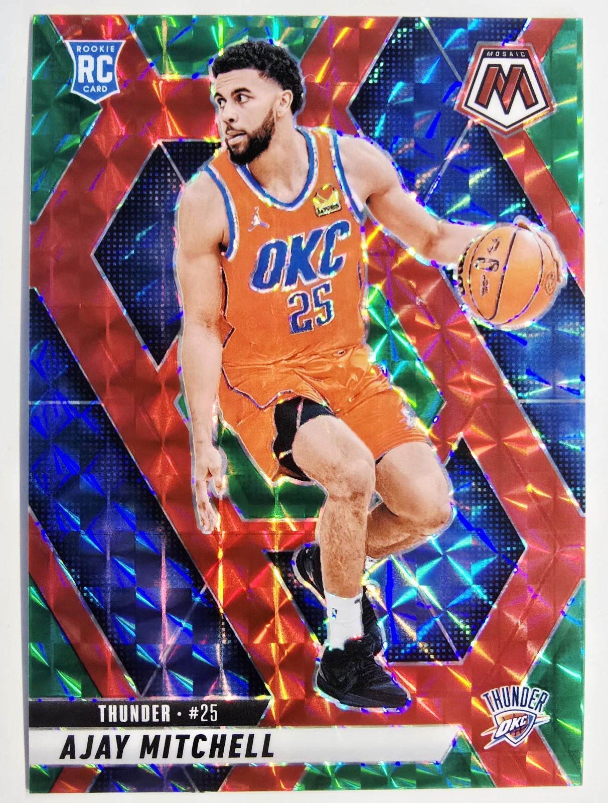 2024-25 Panini Mosaic Choice Red Green Prizm Ajay Mitchell #204 Rookie RC 🟢🔴