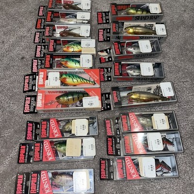 Lot of 18 New Rapala SR-7, SRRS-7, SRRS-5 Shad Rap Fishing Lot Others
