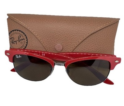 Ray-Ban Sunglasses RB4132 Red Frame Brown Lenses Rare Discontinued Mint Cond