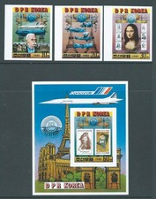 KOREA 1981 SGN2136/43 set of 3 +MS Philex France Int Stampex Imperf u/m cat £24