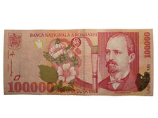 Romania rare banknote 100000 lei 1998. P# 110. seria 003C