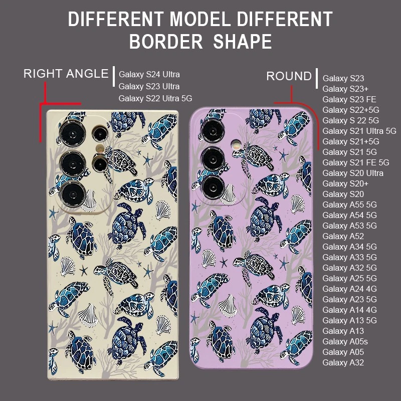 Sea Turtles Shockproof Case For Samsung S25 S24 Ultra S23 A16 A15 A34 TPU Cover - Image 2 of 4