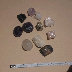 Mixed Crystal & Mineral Specimen Lot, 11pcs, Tumbled & Raw, 1-3cm