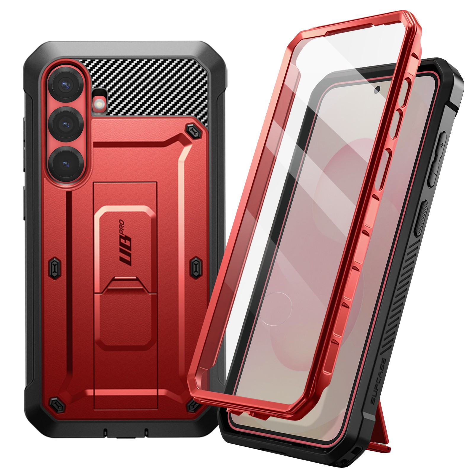 Coque Galaxy S25 antichoc Supcase Rondale rigide rouge robuste