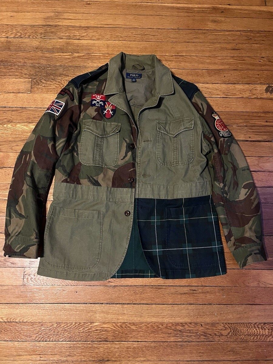 louren patchwork military knit blouson louren patchwork military knit blouson