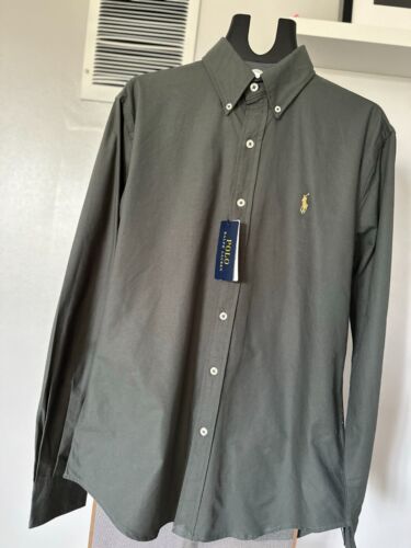 Polo Ralph Lauren Shirt Button Down Slim Fit Khaki 2XL - Afbeelding 1 van 9