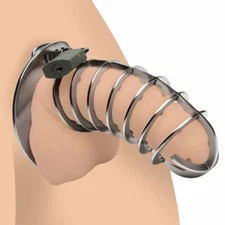 Master Series: Stainless Steel Spiked Chastity Cage ---FREE SHIPPING!!!