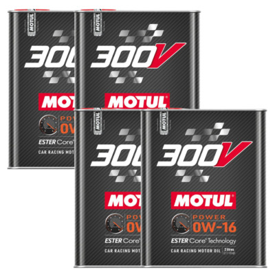 Motul 300V POWER 0W16 100% Synthetic Engine Oil 110855 2L 4 Pack