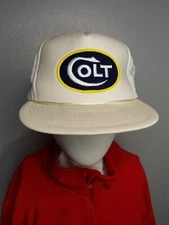 Vintage Colt Pro Gun Trucker Hat Designer American Headwear Snapback Hat White