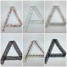 Embroidered Organza Lace Ribbon Trim For Bridal, Dress, Craft Making 