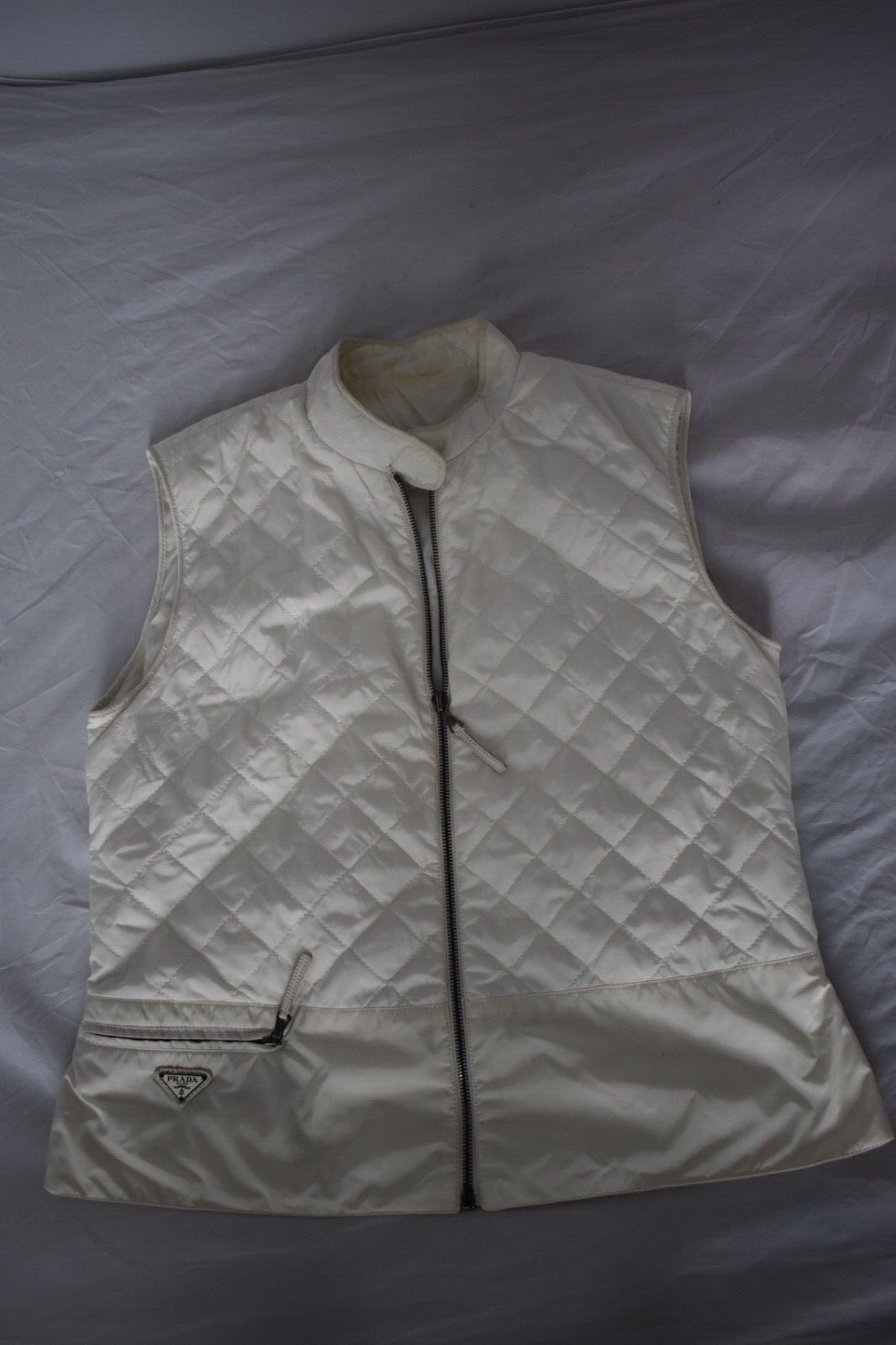 Prada White Lightweight Polyester Zip Quilted Gil… - image 12