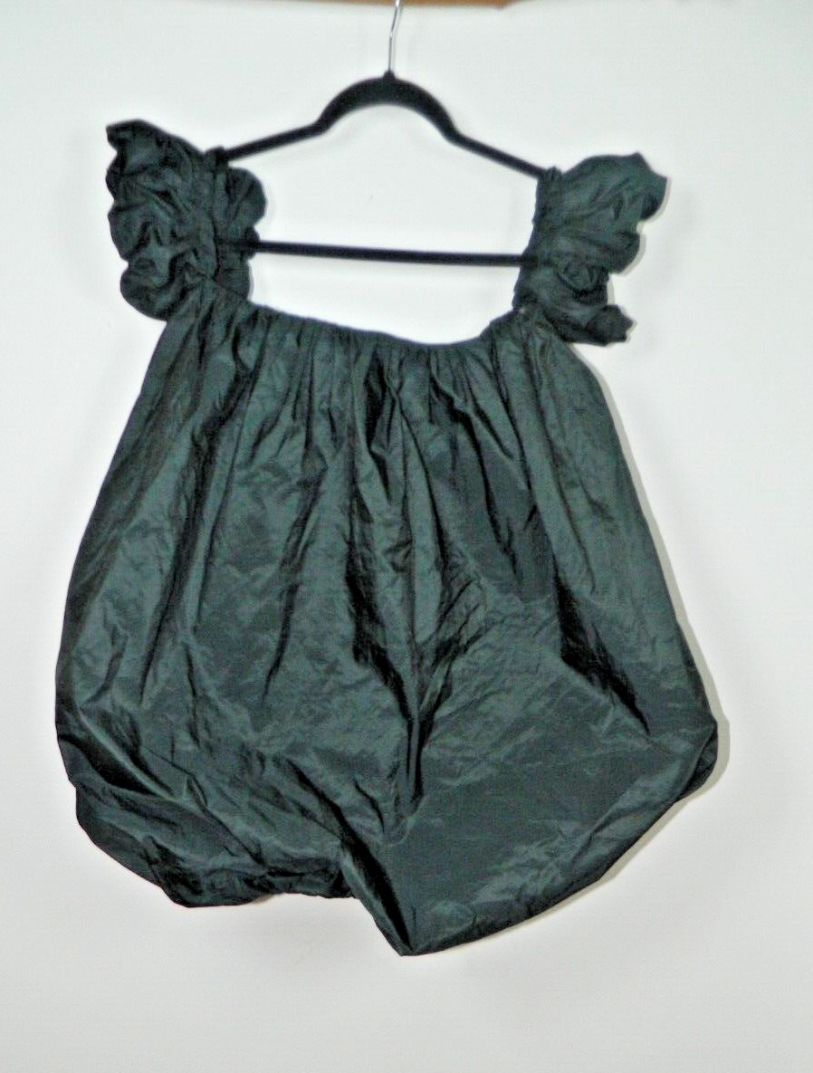 ZARA Dress ZW Collection Size Medium Black Voluminous Taffeta Mini image 6