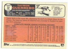 2015 Topps Heritage Minor League Gum Damage Back SP Parallel #32 Tayron Guerrero