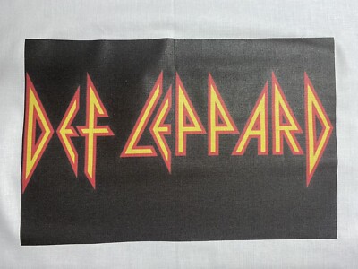 2 Def Leppard Logo Quilt Block  heavy Metal Band Fabric Material Pour Some Sugar