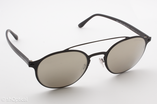 Giorgio Armani AR6041 3001/5A Mens Pilot Mirrored Sunglasses Frames Black 49mm - Picture 3 of 8